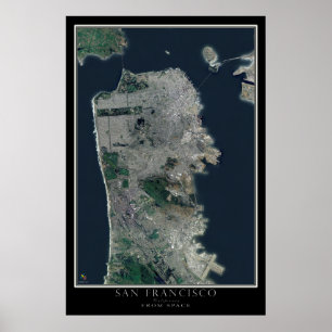 Poster Mapa do satélite de San Francisco Califórnia