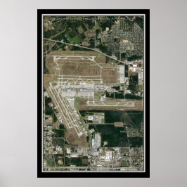 Poster Mapa do Satélite do Aeroporto de Houston George Bu