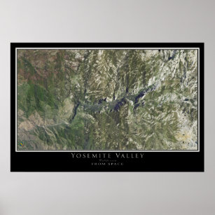Poster Mapa do Satélite do Parque Nacional de Yosemite na