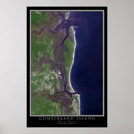 Poster Mapa do Satélite Nacional de Cumberland Island