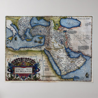 Poster Mapa do século XVI do Médio Oriente