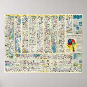 Poster Mapa do sistema de American Airlines do Verso