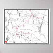 Mapa do sistema ferroviário Hagerstown e Frederick