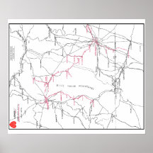 Mapa do sistema ferroviário Hagerstown e Frederick