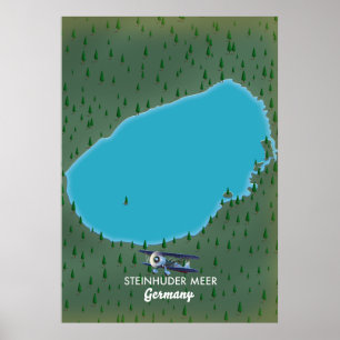 Poster Mapa do Steinhuder Meer Alemanha