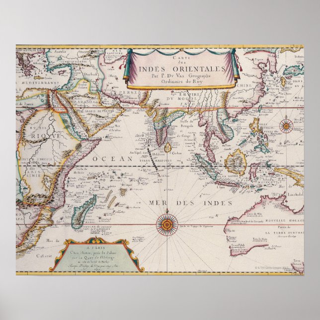 Poster Mapa do Sudeste Asiático (Frente)