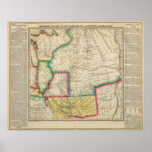 Pôster Mapa do território de Arkansas
