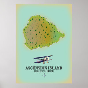 Poster mapa do território ultramarino britânico da ilha d