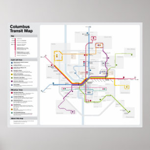 Pôster Mapa do trânsito de Columbo da fantasia