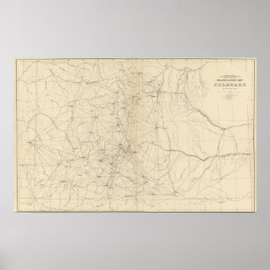 Poster Mapa do triangulação de Colorado