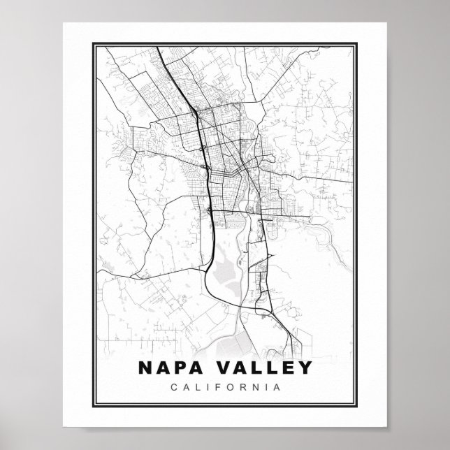Poster Mapa do Vale de Napa (Frente)