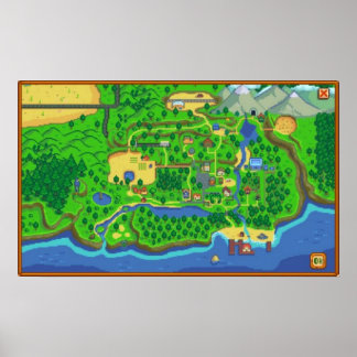 Poster Mapa do Vale do Stardew
