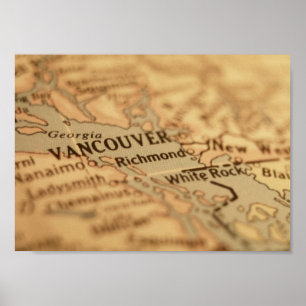 Poster Mapa do Vancouver