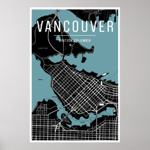 Poster Mapa do Vancouver