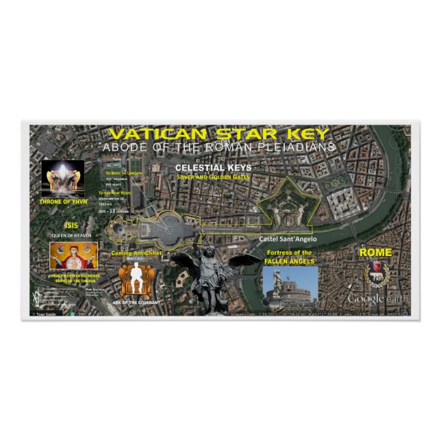Pôster Mapa do Vaticano Star (Frente)
