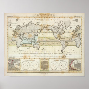 Pôster Mapa do vento da terra