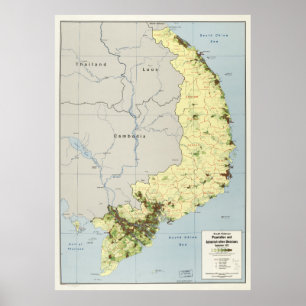 Poster Mapa do Vietnã do Sul setembro de 1972