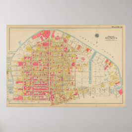 Poster Mapa do Vintage Brooklyn | George Washington Broml