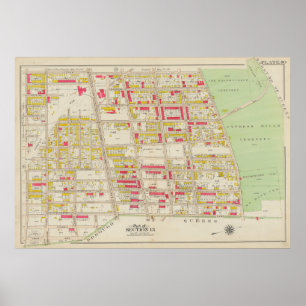 Poster Mapa do Vintage Brooklyn George Washington Broml