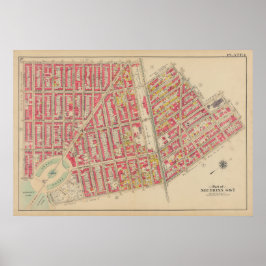 Poster Mapa do Vintage Brooklyn | George Washington Broml