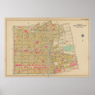 Poster Mapa do Vintage Brooklyn George Washington Broml
