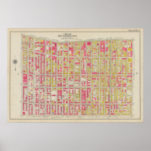 Poster Mapa do Vintage Brooklyn George Washington Broml