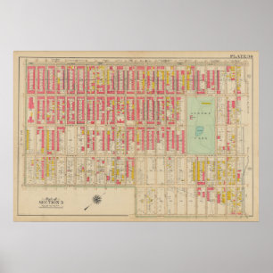 Poster Mapa do Vintage Brooklyn George Washington Broml