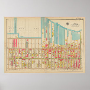 Poster Mapa do Vintage Brooklyn George Washington Broml