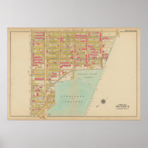 Poster Mapa do Vintage Brooklyn George Washington Broml
