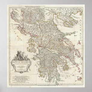 Pôster Mapa do vintage da piscina (1794)