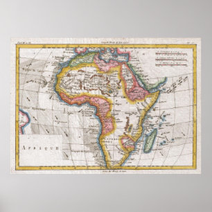 Poster Mapa do vintage de África (1780)