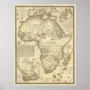 Pôster Mapa do vintage de África (1828)