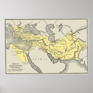 Poster Mapa do vintage de Alexander os excelentes Impéri
