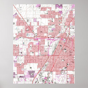Pôster Mapa do vintage de Las Vegas Nevada (1967) 3