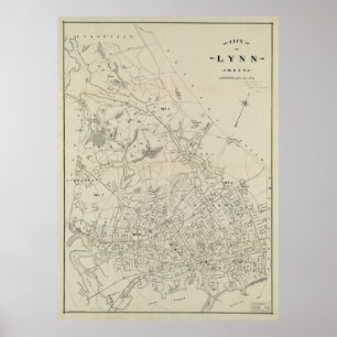 Poster Mapa do vintage de Lynn MÃE (1905)