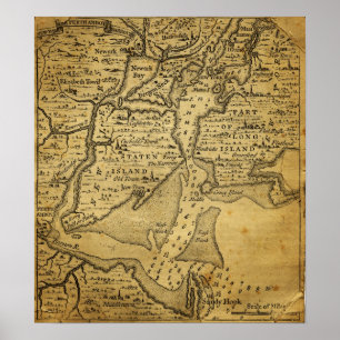 Poster Mapa do vintage de New York