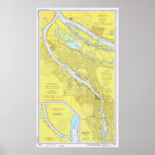 Poster Mapa do vintage de Portland OU (1974)