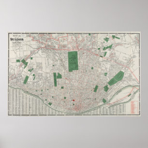Pôster Mapa do vintage de St Louis Missouri (1921)