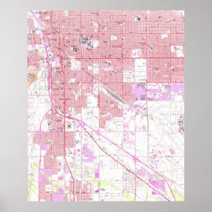 Pôster Mapa do vintage de Tucson Arizona (1957)