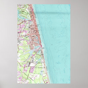Pôster Mapa do vintage de Virginia Beach (1965)