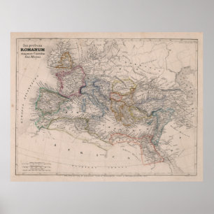 Poster Mapa do vintage do império romano (1852)