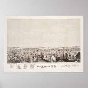 Poster Mapa do Vintage Lynn MÃE (1849)