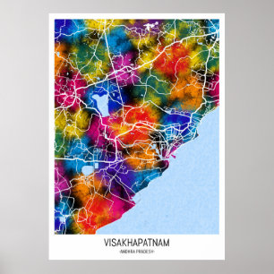 Poster Mapa do Visakhapatnam Andhra Pradesh