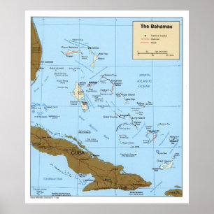 Poster Mapa dos Bahamas (1986)