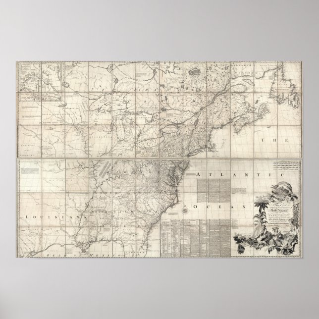 Pôster Mapa dos Domínios Britânico e Francês (Frente)