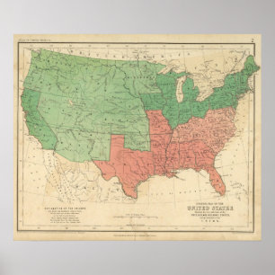 Pôster Mapa dos Estados Unidos 2