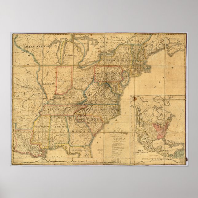 Poster Mapa dos Estados Unidos 6 (Frente)