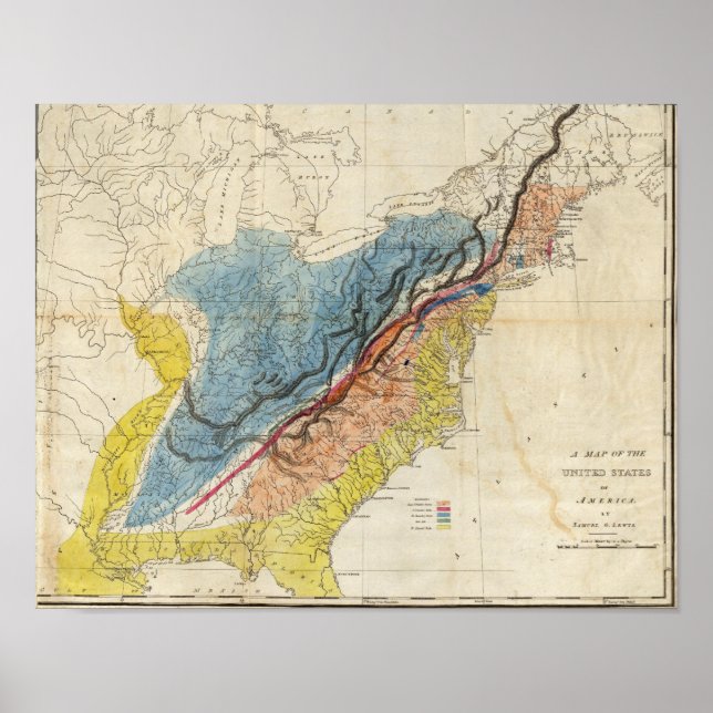 Pôster Mapa dos Estados Unidos da América (Frente)