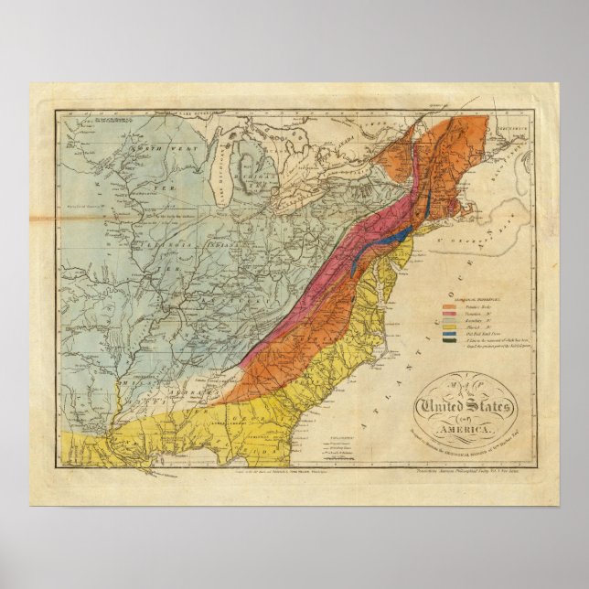 Pôster Mapa dos Estados Unidos da América 4 (Frente)
