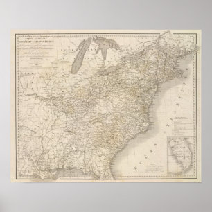 Poster Mapa dos Estados Unidos que mostra pagamentos